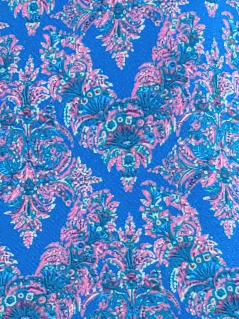 Valentino Garavani Tie Vintage Silk Blue Pink Paisley Damask Floral Italy Made